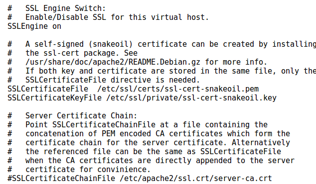 Apache default SSL configuration
