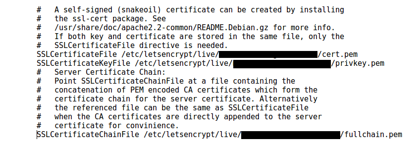 Configuration for Apache2